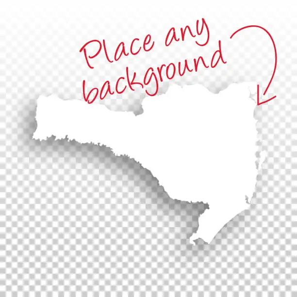 Vector illustration of Santa Catarina Map for design - Blank Background