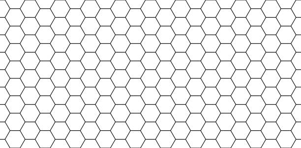istock Hexagon seamless pattern. Honeycomb background. Texture with hexagon of honey comb. Black grid of bee. Abstract geometric background. Hex tile of mosaic. Line ornament for hive. Vector 1307260351