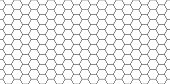 istock Hexagon seamless pattern. Honeycomb background. Texture with hexagon of honey comb. Black grid of bee. Abstract geometric background. Hex tile of mosaic. Line ornament for hive. Vector 1307260351