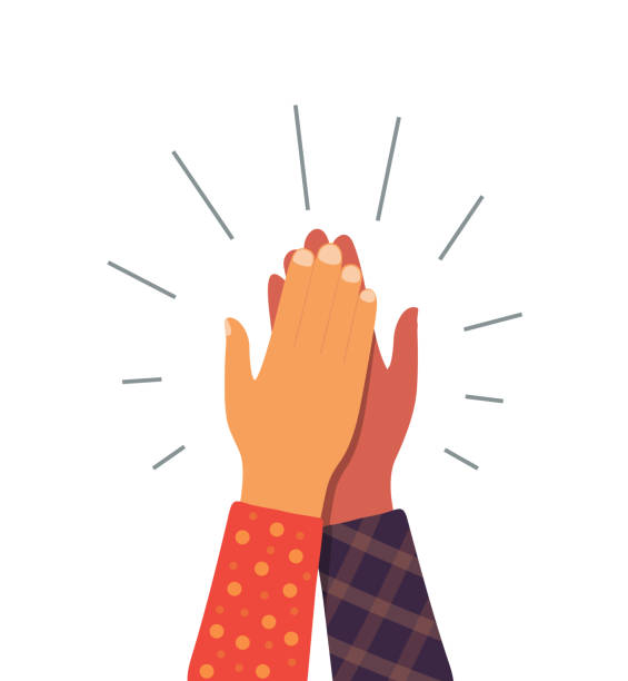 High five hand. Give 5 friend. Team icon. Friendship and partner between people. Together in business, teamwork and agreement. Shake of hand. Touch of arm. Hi 5 friend. Success and peace. Vector High five hand. Give 5 friend. Team icon. Friendship and partner between people. Together in business, teamwork and agreement. Shake of hand. Touch of arm. Hi 5 friend. Success and peace. Vector. office buddies stock illustrations