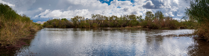 The Verde River, near the town of Rio Verde, Arizona in the late winter.  This area is called the Needle Rock recreation area and used for year-round recreation.