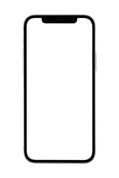 iphone 12 zielony na białym tle. nowy smartfon firmy apple z bliska. - iphone zdjęcia i obrazy z banku zdjęć