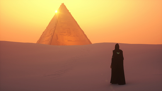 3D Illustration of an ancient alien pyramid