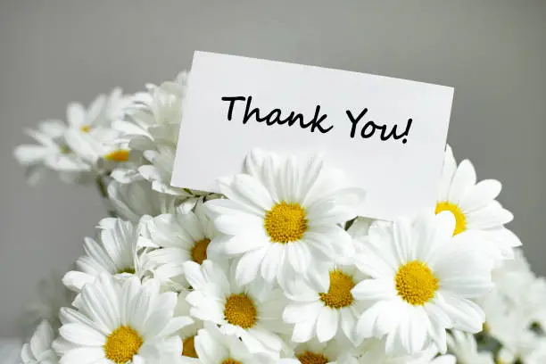 Thank You message with daisies