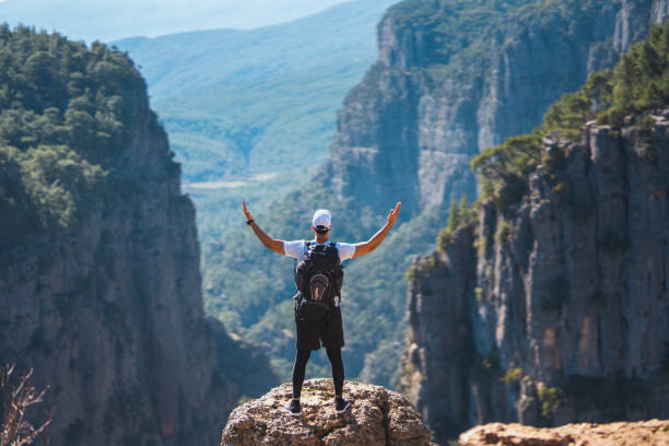 Abyss canyon mountain summit hound canyon antalya landscape travel lifestyle success motivation concept adventure active vacation outdoor