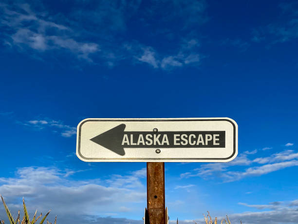 Alaska Alaska escape sign alaska us state photos stock pictures, royalty-free photos & images