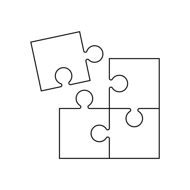 ilustrações de stock, clip art, desenhos animados e ícones de puzzle icon. vector. isolated. flat design. eps 10 - teamwork absence blank jigsaw puzzle