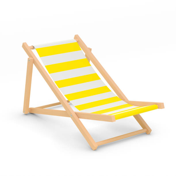 istock Chaise longue, isolated yellow and white color 1307287058