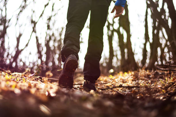istock Close-up of man hikers shoes 1307287155