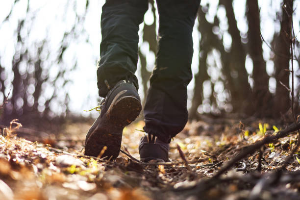 istock Close-up of man hikers shoes 1307287182