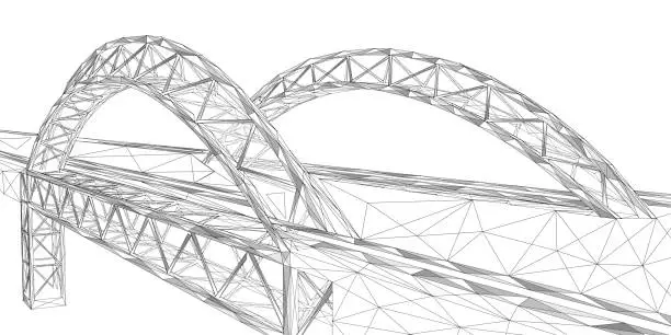 Vector illustration of Bridge construction.