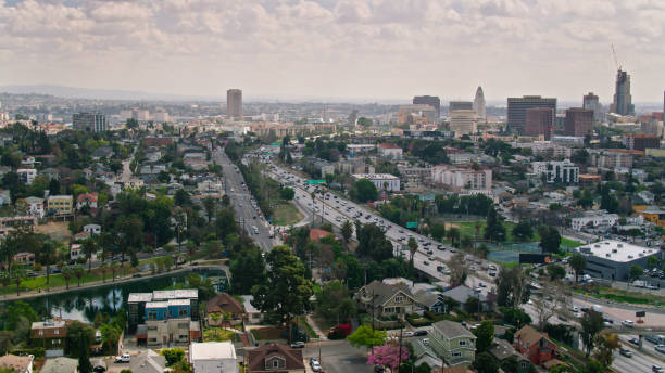 istock 101 Freeway Stretching Towards Downtown Los Angeles - Aerial 1307288047
