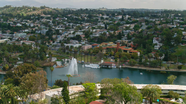 istock Echo Park Lake at Day - Aerial 1307288227