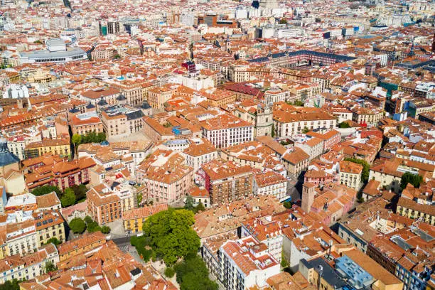 Photo of Madrid aerial panoramic view in Spain