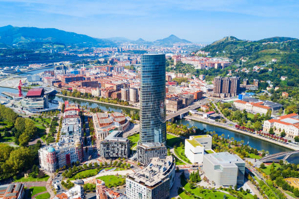 istock Bilbao aerial panoramic view, Spain 1307289156