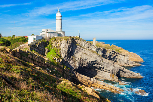 Faro Cabo Mayor lighthouse in Santander city, Cantabria region of Spain