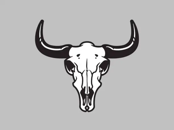 Vector illustration of Bison Skull