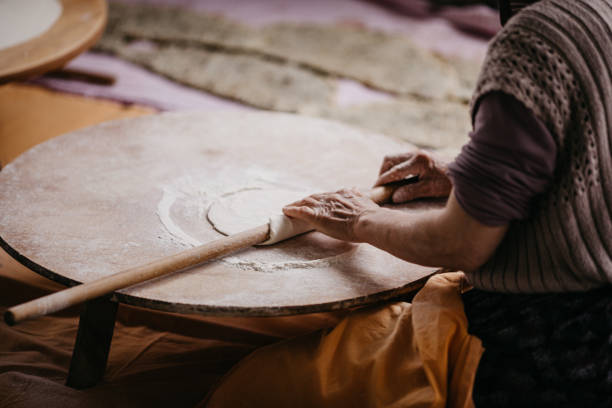 istock As the woman spreads the dough 1307294256