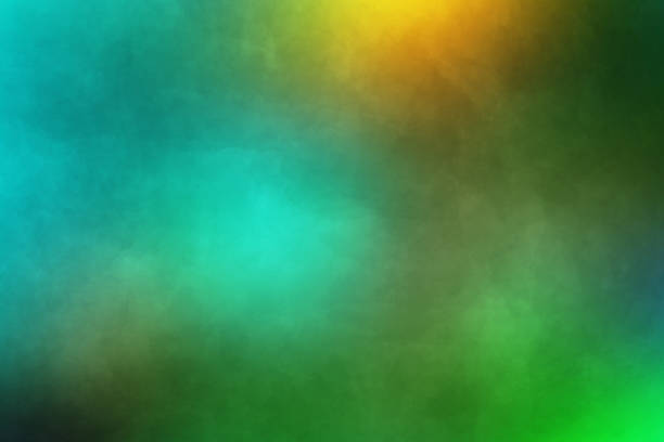 istock Rough noise stucco texture Chaotic brushstrokes shapes pattern Ink wash gradient Simple mixed media illustration Vivid emerald green turquoise colors 1307294388