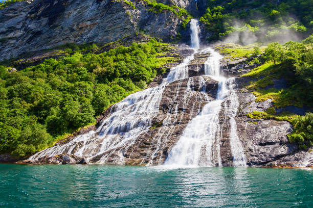 The seven sisters waterfall over Geirangerfjord, located near the Geiranger village, Norway