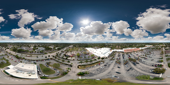 Hollywood, FL, USA - March 6, 2021: Sheraton Plaza Hollywood FL USA aerial 360 spherical photo