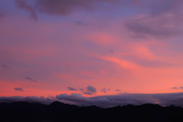 istock Silhouette of mountains and sunset in dream 1307303878