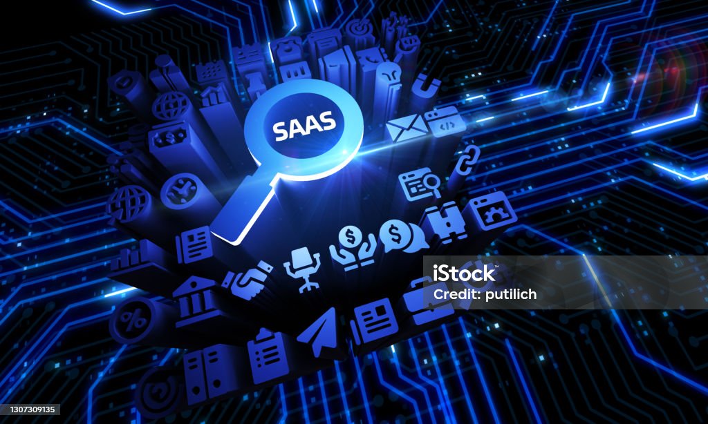 Software as a Service SaaS. Software concept. Business, modern technology, internet and networking concept. Software as a Service Stock Photo