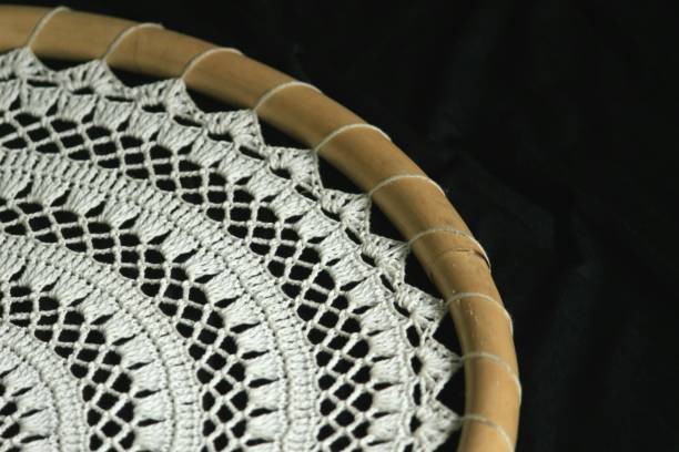 istock This art macrame craft made of crocheted rope for interior home decoration. 1307313143