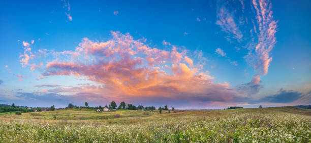 istock Beautiful sunset in countryside 1307316255
