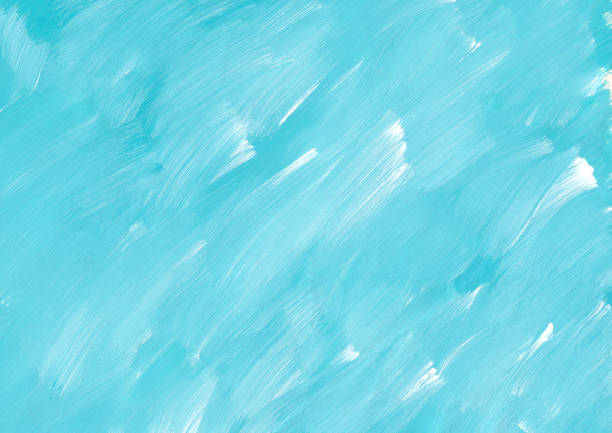 istock Light turquoise with white diagonal brush strokes. Abstract art background 1307316892