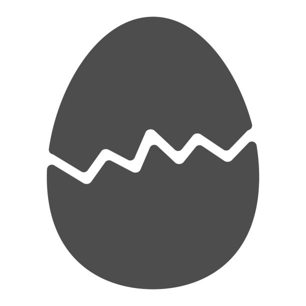 Cracked Egg solid icon, Happy Easter concept, Happy Easter greeting card sign on white background, Broken egg icon in glyph style for mobile concept and web design. Vector graphics. Cracked Egg solid icon, Happy Easter concept, Happy Easter greeting card sign on white background, Broken egg icon in glyph style for mobile concept and web design. Vector graphics broken egg shell clip art stock illustrations