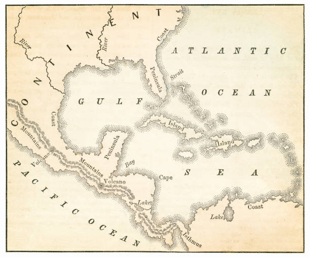 istock Map of the Caribbean and West Indies 1867 1307321971
