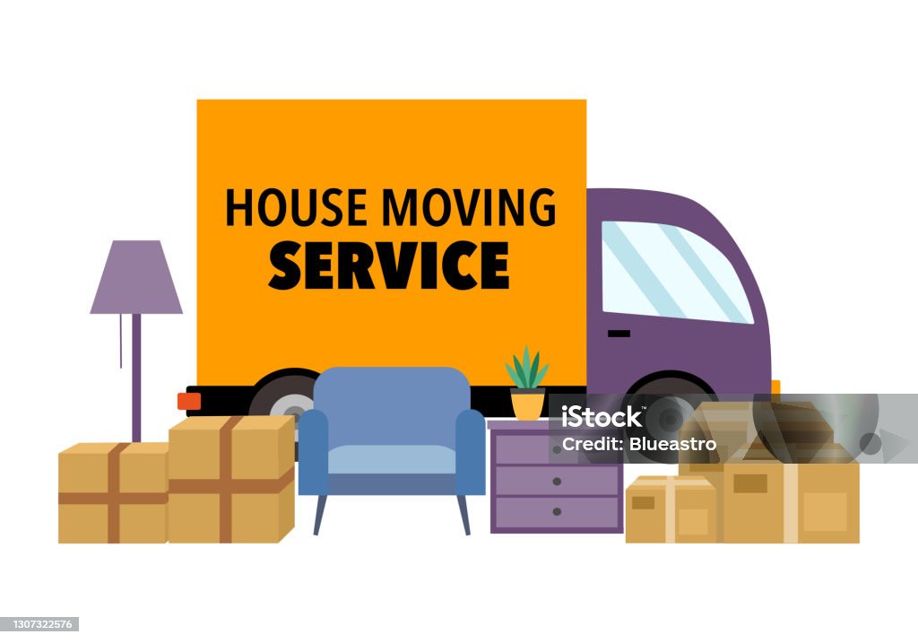 Moving Service Frame Moving House Service Concept Vector Illustration On White Background ...
