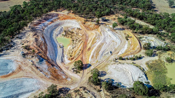 Aerial image of the Axedale Quarry Drone view of the old Axedale Quarry in Central Victoria bendigo photos stock pictures, royalty-free photos & images