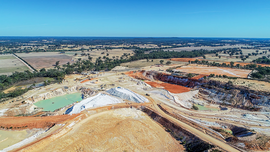 Drone view of the old Axedale Quarry in Central Victoria