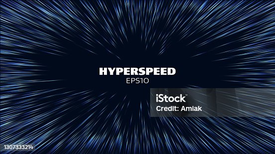 istock Hyperspeed vector background. Hyper speed hyperspace star travel. Warp speed light futuristic background. 1307333214