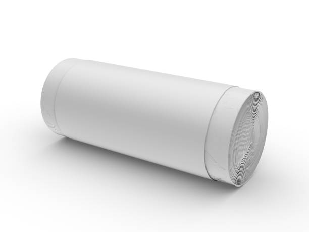 istock Blank Trash Bags Roll With sleeve label 3d Mockup. 1307339166