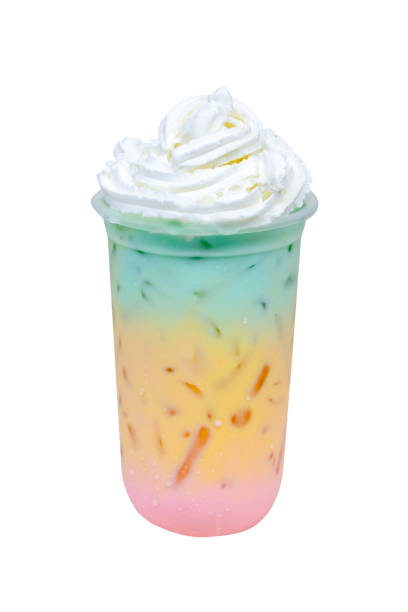 istock pastel milk, unicorn milk, with whiped cream 1307343787