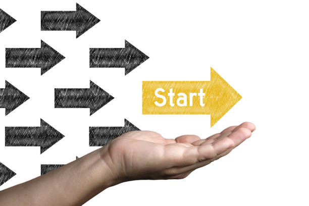 Start change decision business leadership arrow