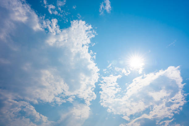 istock Sky blue or azure sky and clouds is bright white background. 1307348365