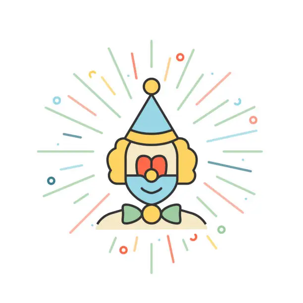 Vector illustration of Clown Line Icon