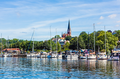 Flensburg cityscape on summer day