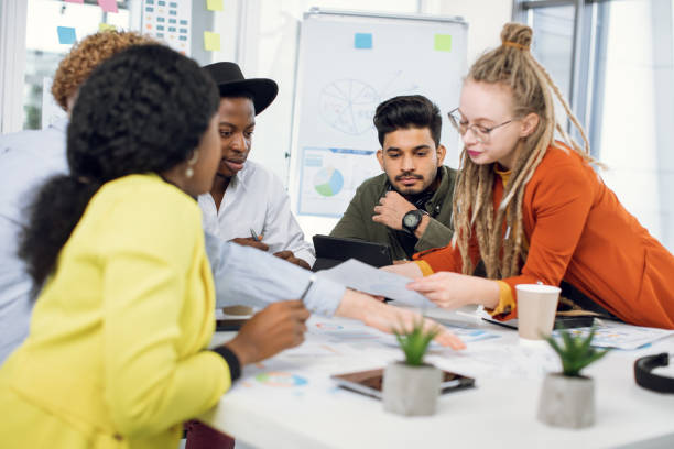 istock Multi ethnic peopel creating business strategy of project 1307356024