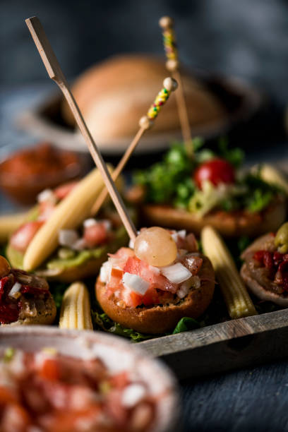 istock assortment of different vegan spanish pinchos 1307361043