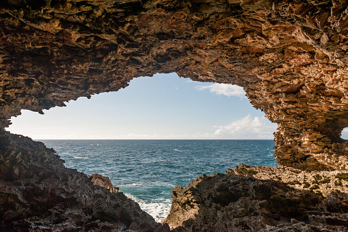 Animal Flower Cave in Barbados. Sightseeing Place in Island