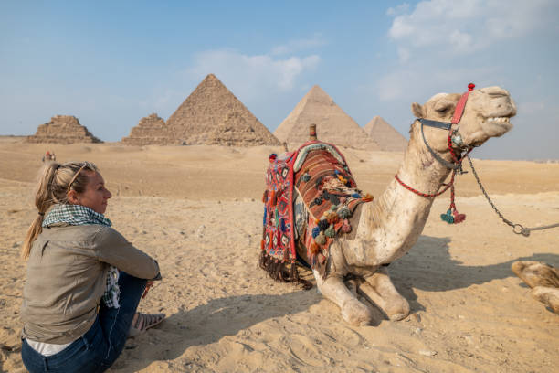 istock Woman travels in Egypt, pyramids 1307364777