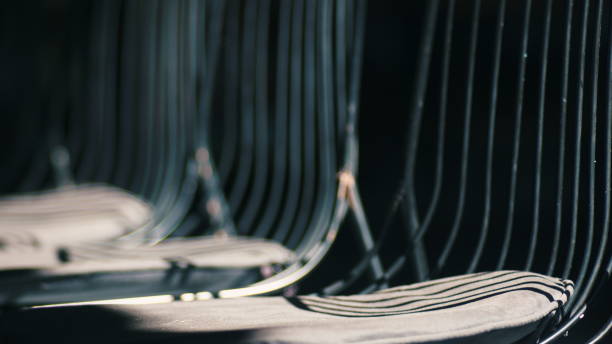 istock the sunlight shines on metallic chairs in shop 1307366166