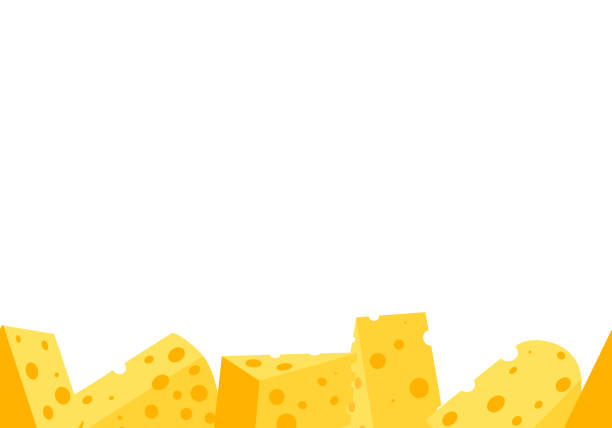 ilustrações, clipart, desenhos animados e ícones de queijo sem borda. pedaços de queijo amarelo, isolados em um fundo branco. pedaços de queijo de diferentes formas. ilustração vetorial - cheese backgrounds pattern portion