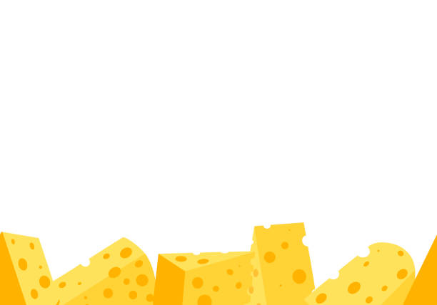 сыр бесшовные границы. кусочки желтого сыра, изолированные на белом фоне. кусочки сыра разной формы. иллюстрация вектора - cheese portion backgrounds organic stock illustrations