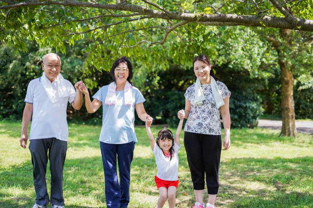 istock Family having fun running in the open air 1307370209